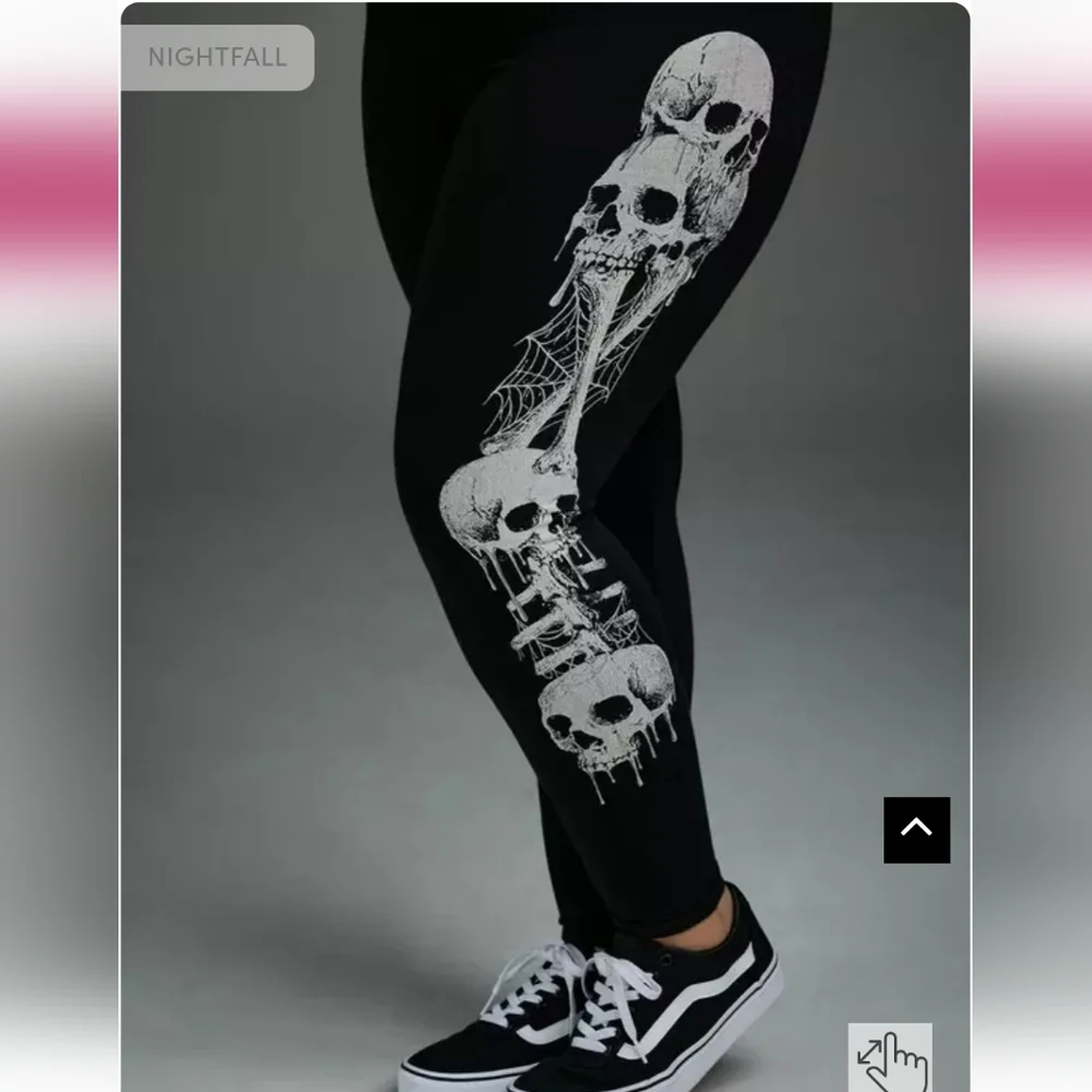 🆕️ ☠️TORRID NIGHTFALL SKULL PRINTED LEGGINGS - FULL LENGTH ☠️ - Picture 4 of 5